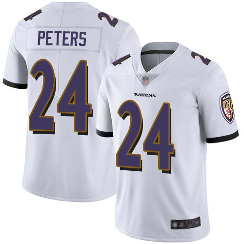 Nike Ravens #24 Marcus Peters White Stitched NFL Vapor Untouchable Limited Jersey - BRJ340