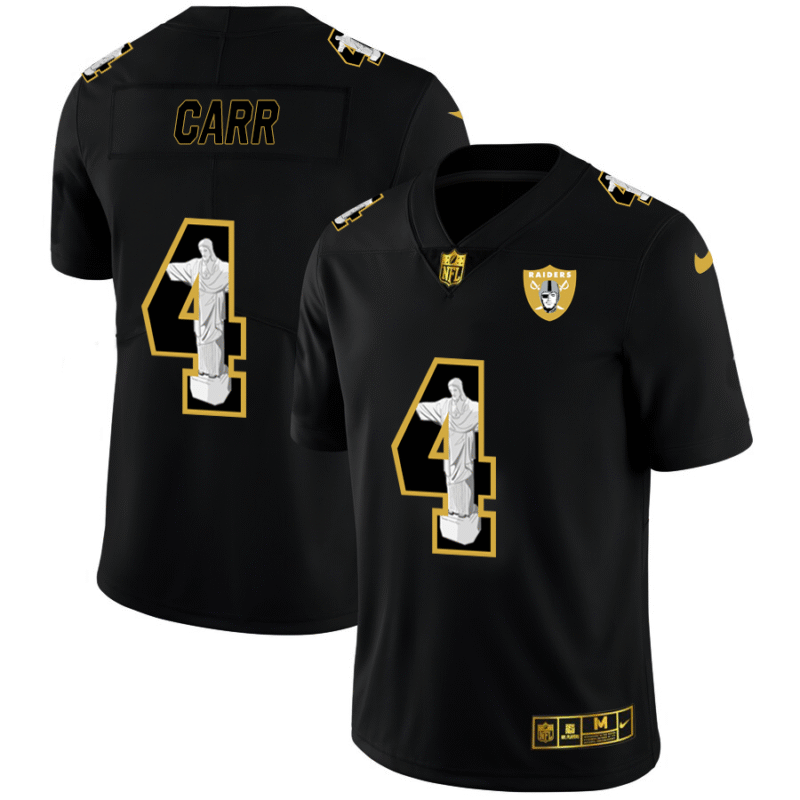 Las Vegas Raiders #4 Derek Carr Nike Carbon Black Vapor Cristo Redentor Limited NFL Jersey - LVR281