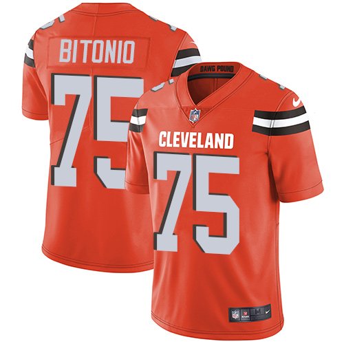 Nike Browns #75 Joel Bitonio Orange Alternate Stitched NFL Vapor Untouchable Limited Jersey - CLB282