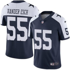 Nike Cowboys #55 Leighton Vander Esch Navy Blue Thanksgiving Stitched NFL Vapor Untouchable Limited Throwback Jersey - DLC228