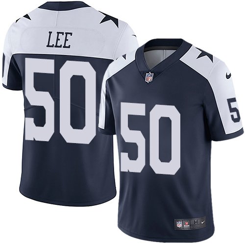 Nike Cowboys #50 Sean Lee Navy Blue Thanksgiving Stitched NFL Vapor Untouchable Limited Throwback Jersey - DLC110