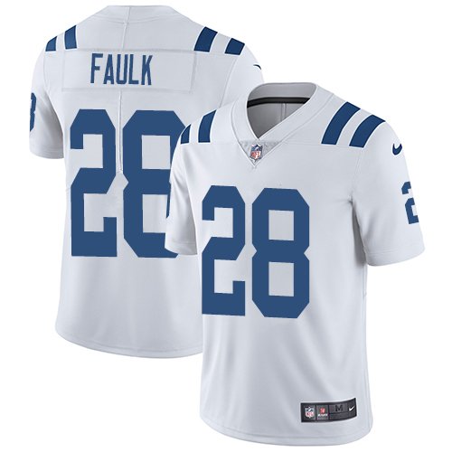 Nike Colts #28 Marshall Faulk White Stitched NFL Vapor Untouchable Limited Jersey - IDC60