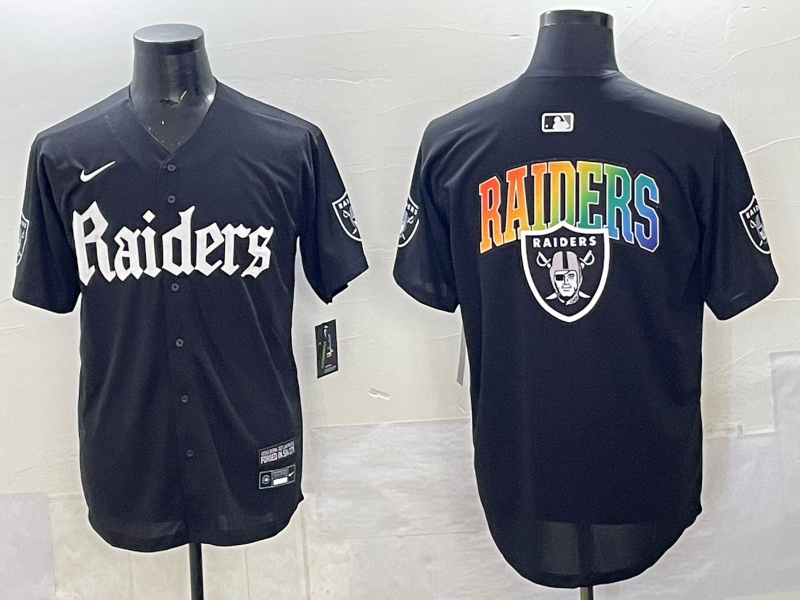 Black Las Vegas Raiders Team Big Logo 'Gothic Sin City Shadows Edition' Vapor Limited Stitched Baseball Jersey - LVR109