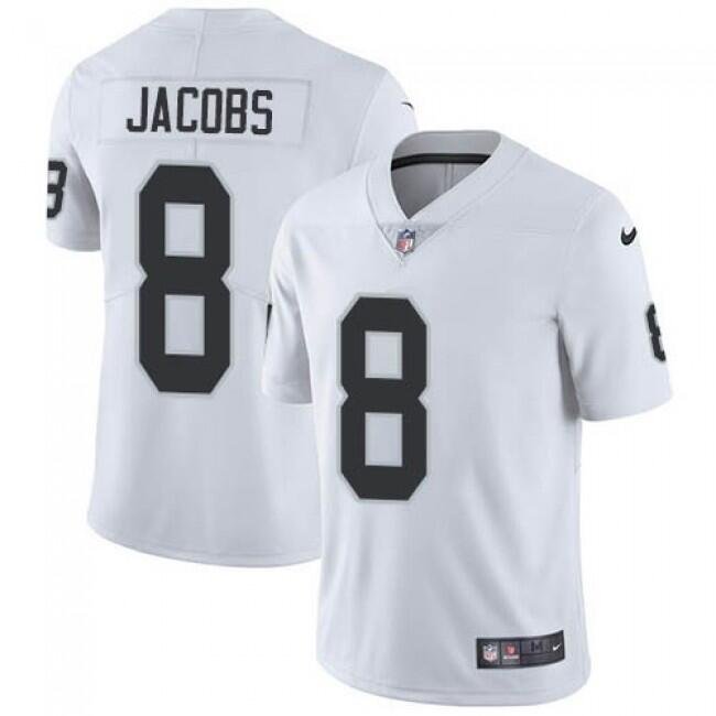 White Las Vegas Raiders #8 Josh Jacobs Vapor Limited Stitched Jersey - LVR95