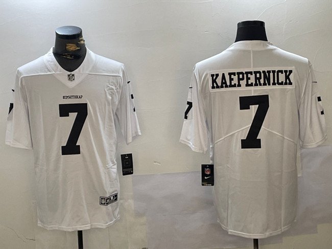 White Las Vegas Raiders #7 Colin Kaepernick Vapor Limited Stitched Football Jersey - LVR187
