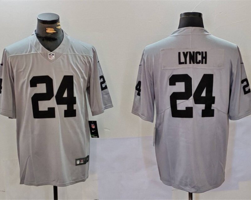 Men?s Grey Las Vegas Raiders #24 Marshawn Lynch Vapor Untouchable Limited Stitched Jersey - LVR210