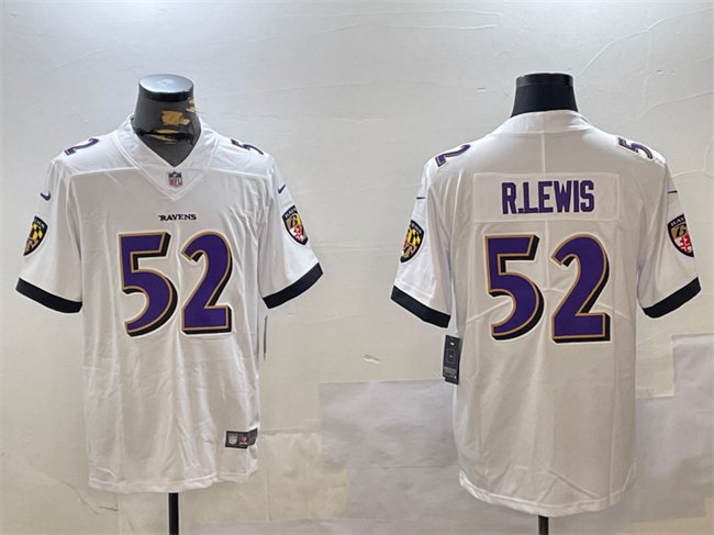 Men?s White Baltimore Ravens #52 Ray Lewis Vapor Untouchable Limited Football Jersey - BRJ69