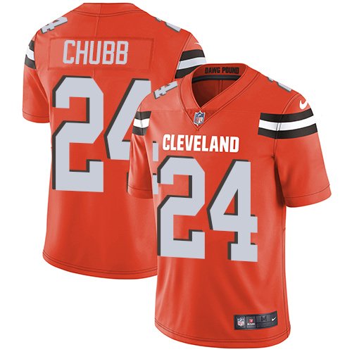 Nike Browns #24 Nick Chubb Orange Alternate Stitched NFL Vapor Untouchable Limited Jersey - CLB50