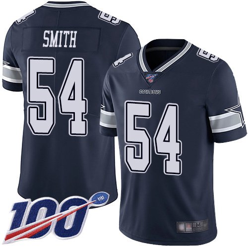 Nike Cowboys #54 Jaylon Smith Navy Blue Team Color Stitched NFL 100th Season Vapor Limited Jersey - DLC108