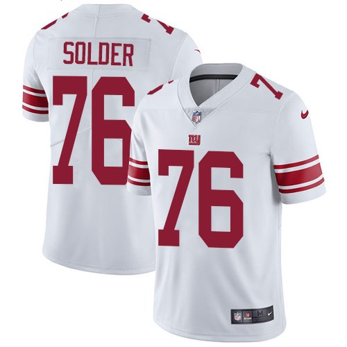 Nike Giants #76 Nate Solder White Stitched NFL Vapor Untouchable Limited Jersey - NYG186