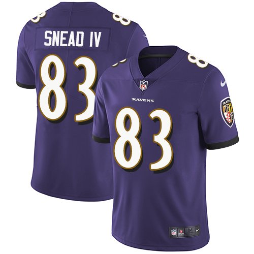 Nike Ravens #83 Willie Snead IV Purple Team Color Stitched NFL Vapor Untouchable Limited Jersey - BRJ55