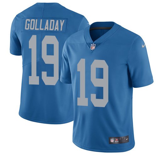 Nike Lions #19 Kenny Golladay Blue Throwback Stitched NFL Vapor Untouchable Limited Jersey - DTL21