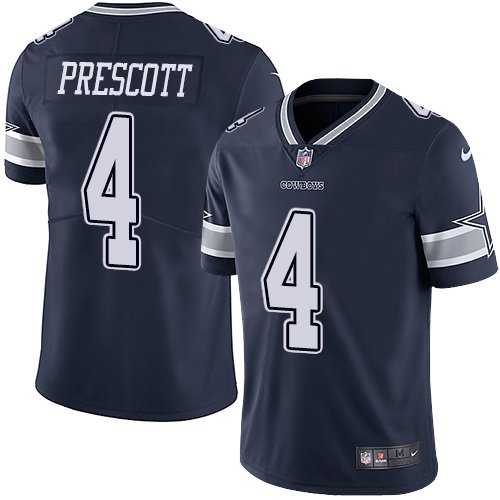 Nike Cowboys #4 Dak Prescott Navy Blue Team Color Stitched NFL Vapor Untouchable Limited Jersey - DLC472