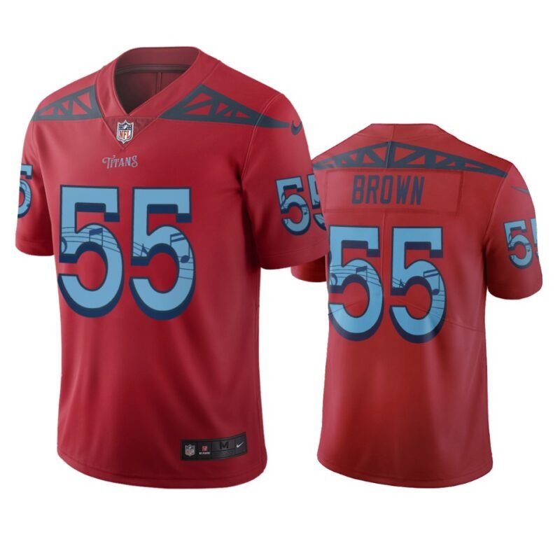 Tennessee Titans #55 Jayon Brown Red Vapor Limited City Edition NFL Jersey - TNT81