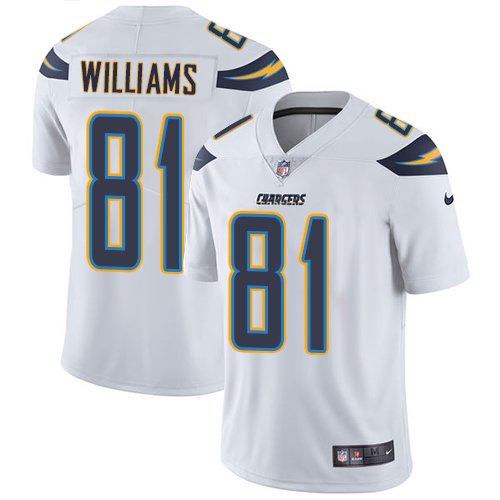 Nike Chargers #81 Mike Williams White Stitched NFL Vapor Untouchable Limited Jersey - LCJ162