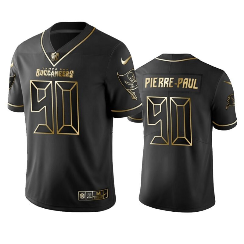 Buccaneers #90 Jason Pierre-Paul Stitched NFL Vapor Untouchable Limited Black Golden Jersey - TBB42