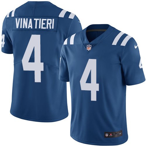 Nike Colts #4 Adam Vinatieri Royal Blue Team Color Stitched NFL Vapor Untouchable Limited Jersey - IDC215