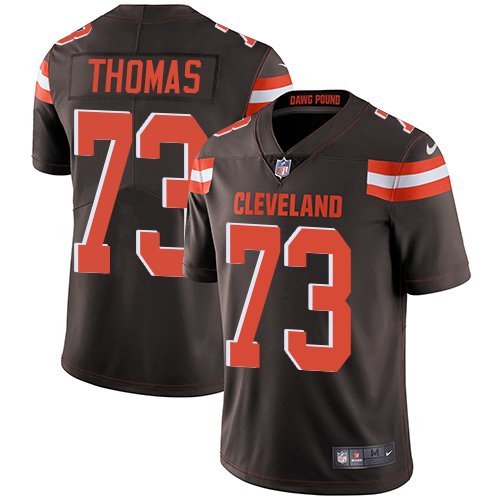 Nike Browns #73 Joe Thomas Brown Team Color Stitched NFL Vapor Untouchable Limited Jersey - CLB101