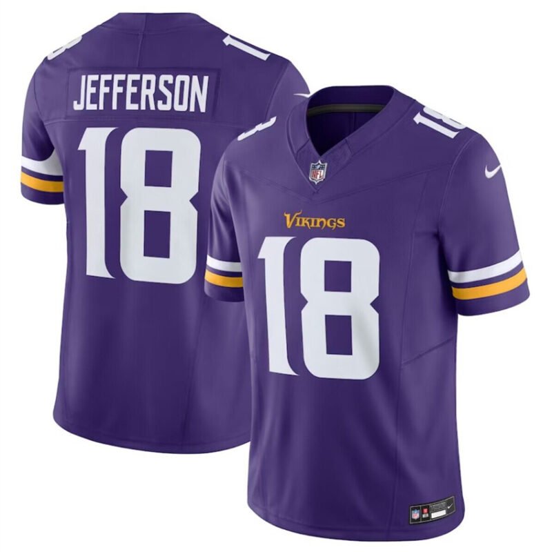 Purple Minnesota Vikings #18 Justin Jefferson 2023 F.U.S.E. Vapor Untouchable Limited Stitched Jersey - MVJ72