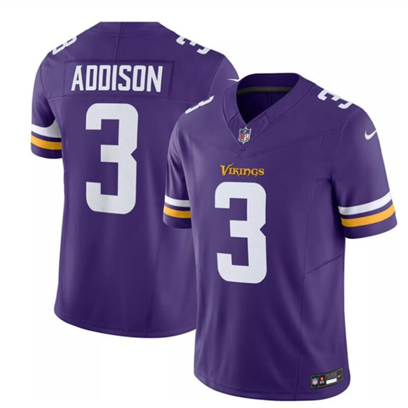 Purple Minnesota Vikings #3 Jordan Addison 2023 F.U.S.E. Vapor Untouchable Limited Stitched Jersey - MVJ93