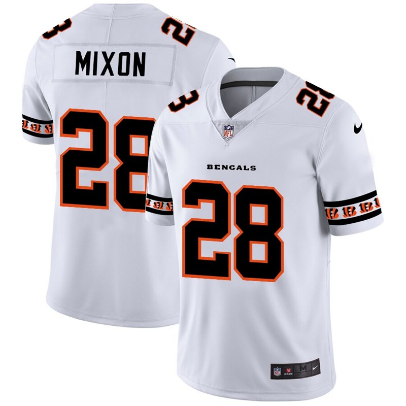 Cincinnati Bengals #28 Joe Mixon Nike White Team Logo Vapor Limited NFL Jersey - CCB287