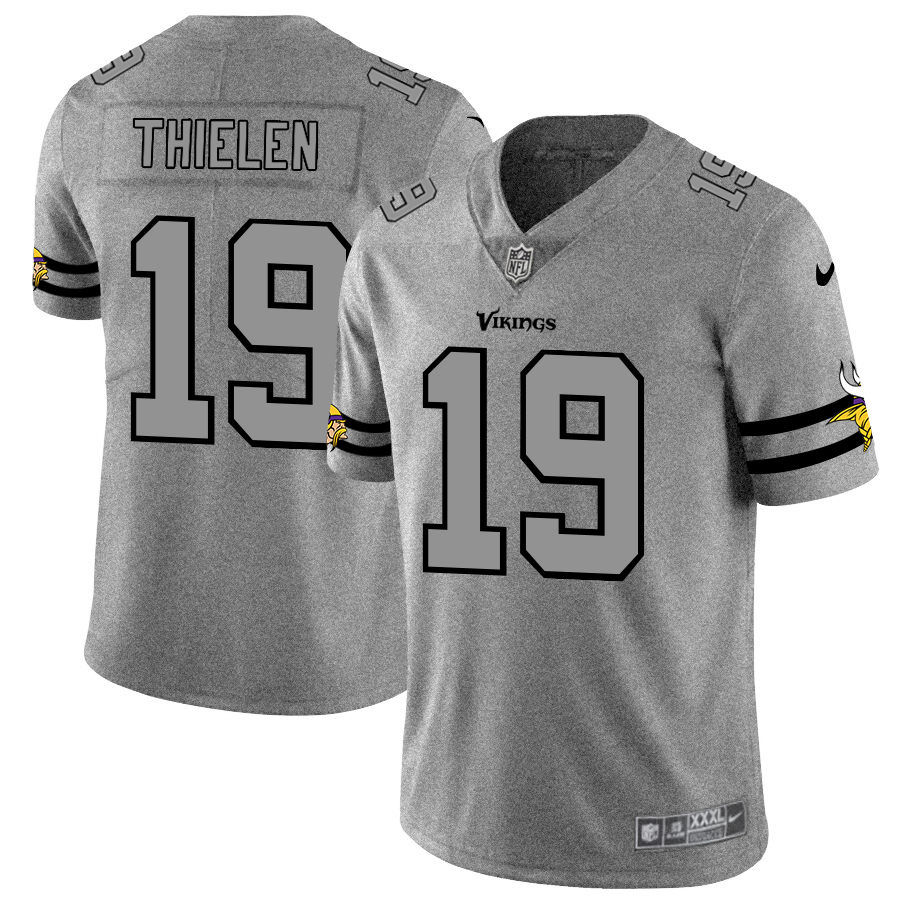 Minnesota Vikings #19 Adam Thielen Nike Gray Gridiron II Vapor Untouchable Limited NFL Jersey - MVJ61
