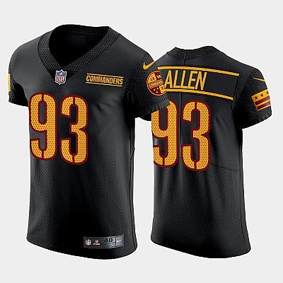 Black Washington Commanders #93 Jonathan Allen Vapor Elite Stitched Jersey - WAC40