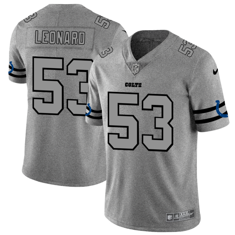 Indianapolis Colts #53 Darius Leonard Nike Gray Gridiron II Vapor Untouchable Limited NFL Jersey - IDC174