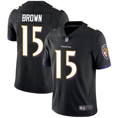 Nike Ravens #15 Marquise Brown Black Alternate Stitched NFL Vapor Untouchable Limited Jersey - BRJ336