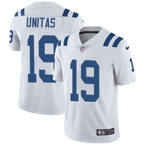 Nike Colts #19 Johnny Unitas White Stitched NFL Vapor Untouchable Limited Jersey - IDC13