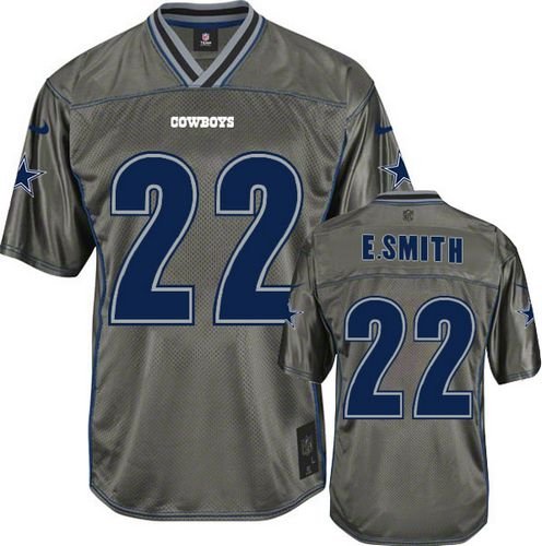 Nike Cowboys #22 Emmitt Smith Grey Stitched NFL Elite Vapor Jersey - DLC77