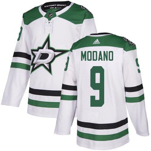 Adidas Stars #9 Mike Modano White Road Authentic Stitched NHL Jersey - DLS39