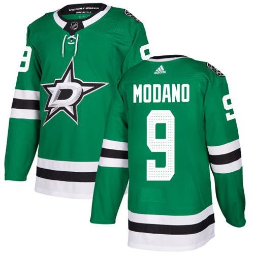 Adidas Stars #9 Mike Modano Green Home Authentic Stitched NHL Jersey - DLS54