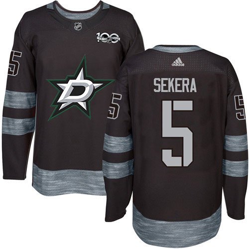 Adidas Stars #5 Andrej Sekera Black 1917-2017 100th Anniversary Stitched NHL Jersey - DLS44