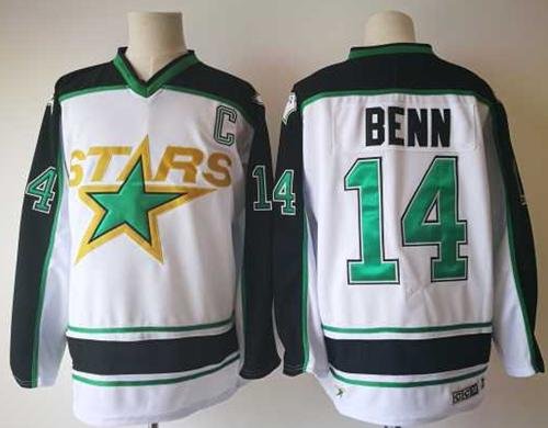 Adidas Stars #14 Jamie Benn White Road Authentic Stitched NHL Jersey - DLS207