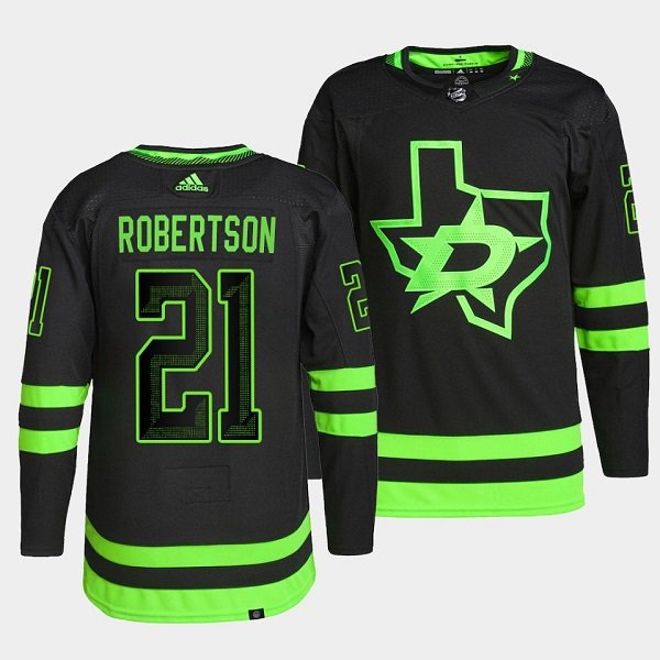 Black Dallas Stars #21 Jason Robertson 2020/21 Alternate Premier Breakaway Stitched Jersey - DLS36