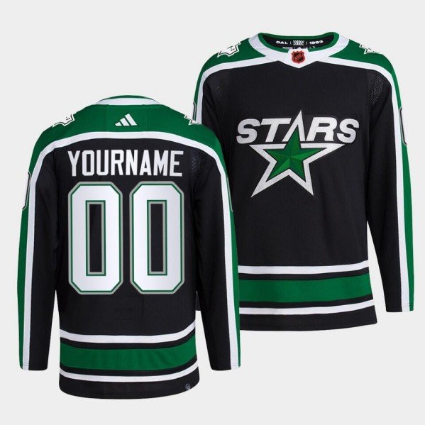 Black Dallas Stars Custom 2022-23 Reverse Retro Stitched Jersey - DLS132