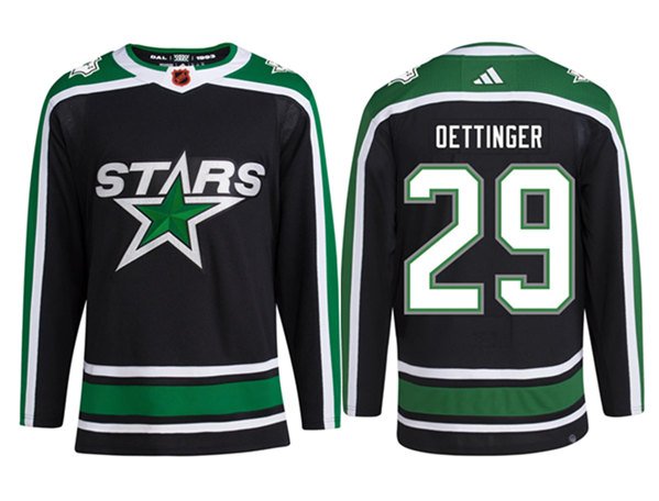 Black Dallas Stars #29 Jake Oettinger 2022-23 Reverse Retro Stitched Jersey - DLS120