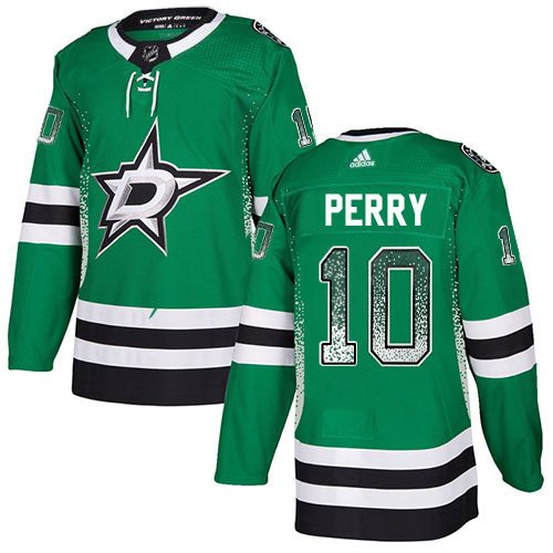 Adidas Stars #10 Corey Perry Green Home Authentic Drift Fashion Stitched NHL Jersey - DLS04
