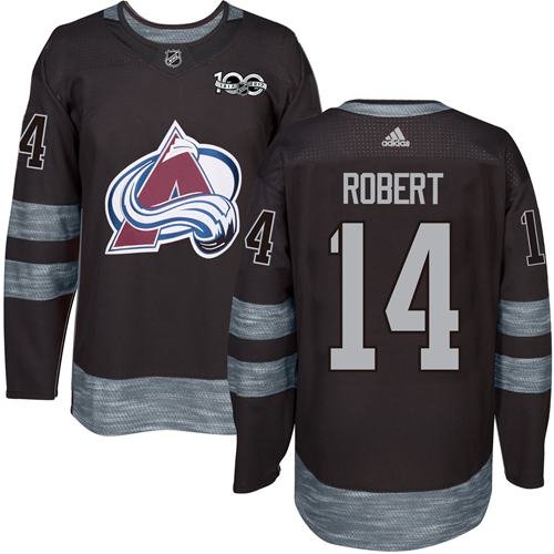 Adidas Avalanche #14 Rene Robert Black 1917-2017 100th Anniversary Stitched NHL Jersey - AVS201