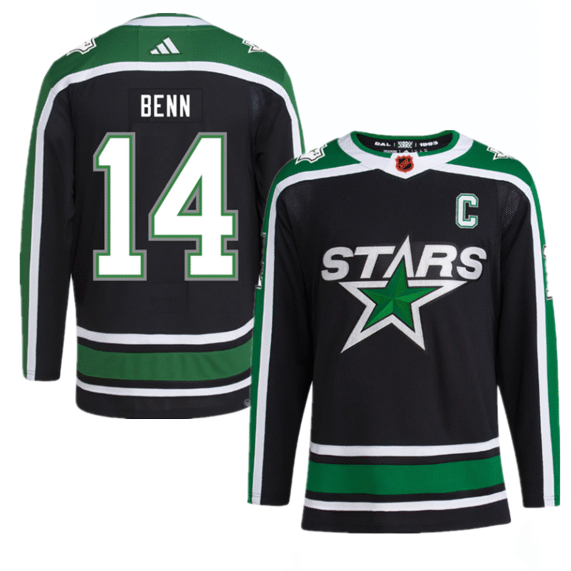 Black Dallas Stars #14 Jamie Benn 2022-23 Reverse Retro Stitched Jersey - DLS187
