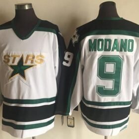 Stars #9 Mike Modano Stitched White CCM Throwback NHL Jersey - DLS153