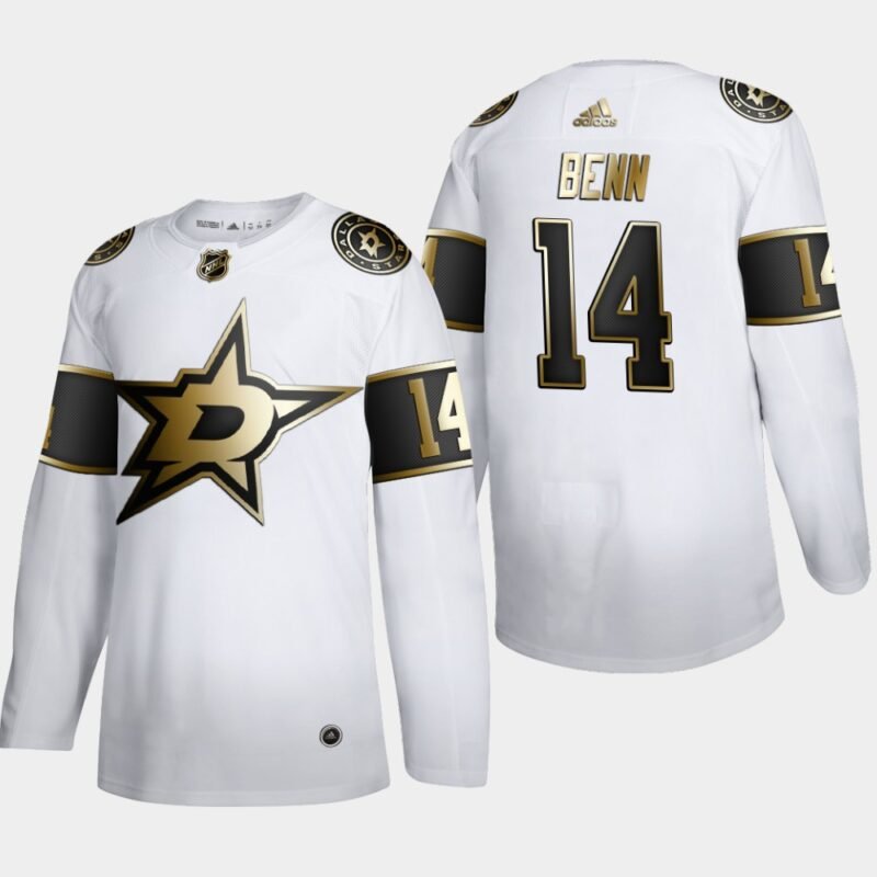 Dallas Stars #14 Jamie Benn Adidas White Golden Edition Limited Stitched NHL Jersey - DLS208