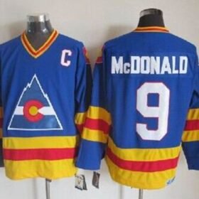 Avalanche #9 Lanny Mcdonald Blue CCM Throwback Stitched NHL Jersey - AVS320