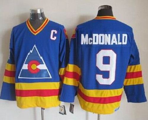 Avalanche #9 Lanny Mcdonald Blue CCM Throwback Stitched NHL Jersey - AVS320