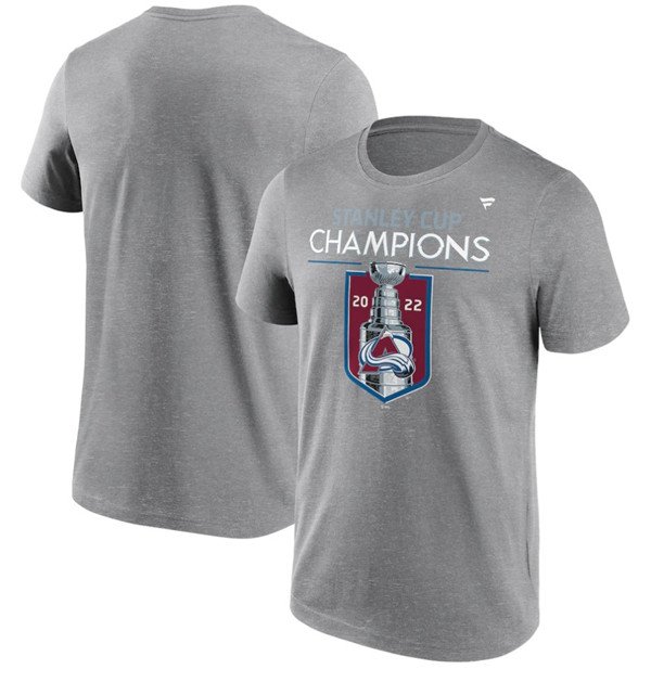 Colorado Avalanche Grey 2022 Stanley Cup Champions Jersey Roster T-Shirt - AVS115