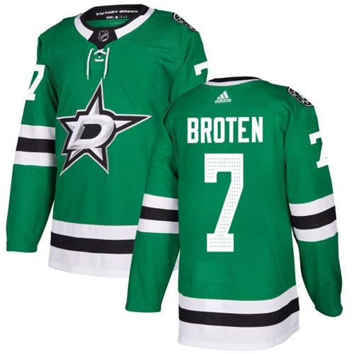 Adidas Stars #7 Neal Broten Green Home Authentic Stitched NHL Jersey - DLS258