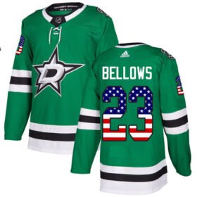 Adidas Stars #23 Brian Bellows Green Home Authentic USA Flag Stitched NHL Jersey - DLS261