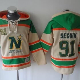 Stars #91 Tyler Seguin Cream Sawyer Hooded Sweatshirt Stitched NHL Jersey - DLS42