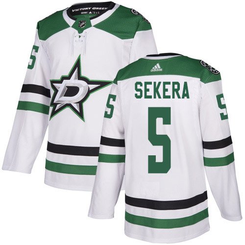 Adidas Stars #5 Andrej Sekera White Road Authentic Stitched NHL Jersey - DLS81
